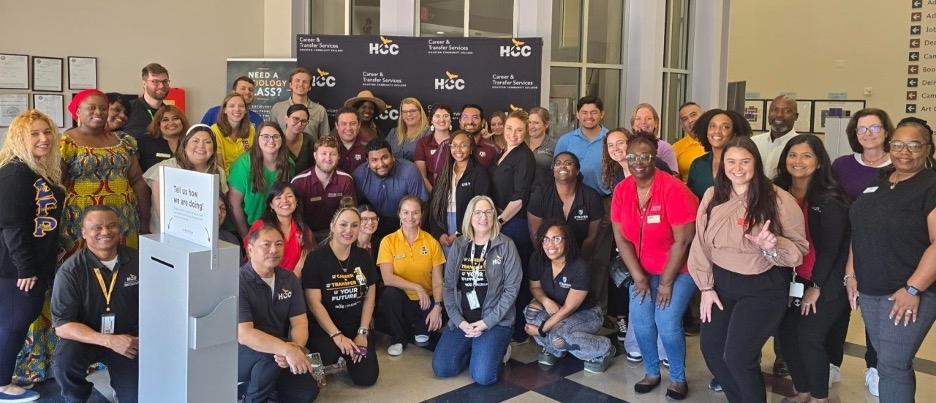 The HCC Career and Transfer Services team poses for a photo.